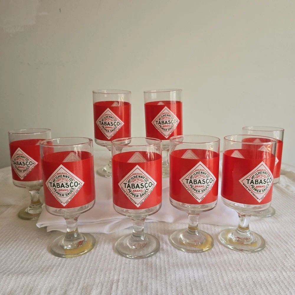 Set of 8 Tabasco Bloody Mary Stem Glases